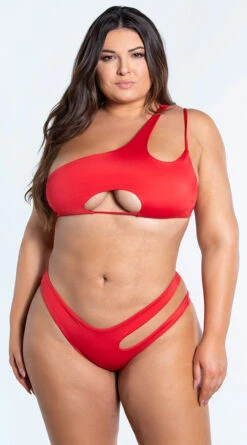 Yandy Plus Size Double Strapped Bikini Bottom -Swimwear Specialty Shop EY 4322TX 4322BX RED 2 YANDY PS02172022
