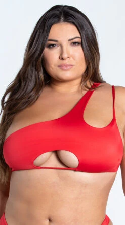 Yandy Plus Size Double Strapped Bikini Top -Swimwear Specialty Shop EY 4322TX TOPX RED 2 YANDY PS02172022 copy