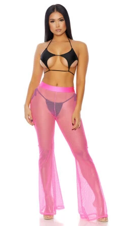 Forplay Nostalgic Neon Fishnet Pants -Swimwear Specialty Shop FP 440333 neonpink alt3 lg 2020FEB19376