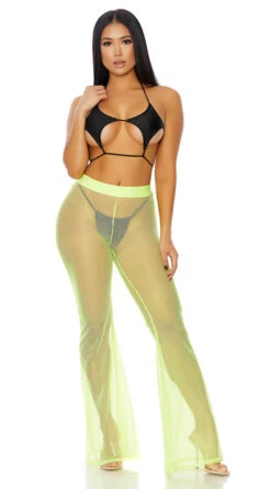 Forplay Nostalgic Neon Fishnet Pants -Swimwear Specialty Shop FP 440333 neonyellow alt3 lg 2020FEB19376
