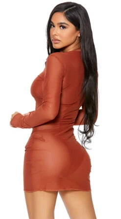 Forplay Sheer Clear Cover-Up Dress -Swimwear Specialty Shop FP 441424 rust alt2 lg 2021APR29176