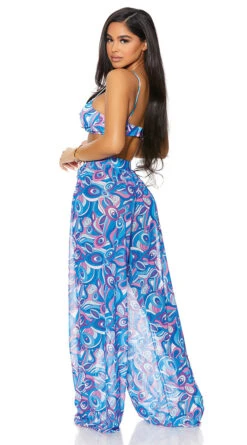 Forplay Got It Covered Palazzo Pants -Swimwear Specialty Shop FP 441429 blueberry alt2 lg 2021APR29176