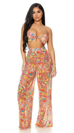 Forplay Got It Covered Palazzo Pants -Swimwear Specialty Shop FP 441429 kaleidoscope alt3 lg 2021APR29176