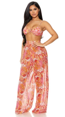 Forplay Got It Covered Palazzo Pants -Swimwear Specialty Shop FP 441429 raspberry alt3 lg 2021APR29176