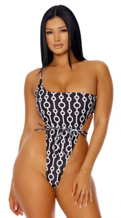Forplay Turks And Caicos Patterned One Piece Swimsuit -Swimwear Specialty Shop FP 442309 BLKB 1 2022MARCH47755