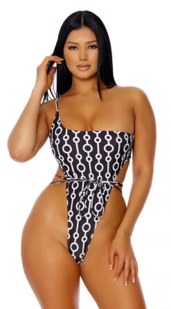 Forplay Turks And Caicos Patterned One Piece Swimsuit -Swimwear Specialty Shop FP 442309 BLKB 5 2022MARCH47755