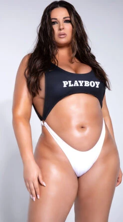 Playboy Plus Size Easy Like 80's One Piece -Swimwear Specialty Shop PB 4187X WHTED 4 YANDY PS03242021