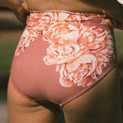 Garden Rose High-Waisted Bottoms -Swimwear Specialty Shop WIDE HEM HIGH WAISTED GARDEN ROSE 9