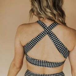 Black Check Top Knot -Swimwear Specialty Shop black check top knot4
