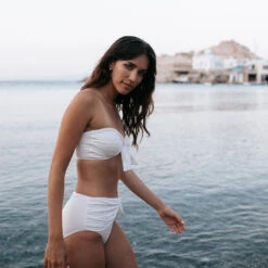 Simone Bottoms, Ivory -Swimwear Specialty Shop cream wrap tie bottoms5